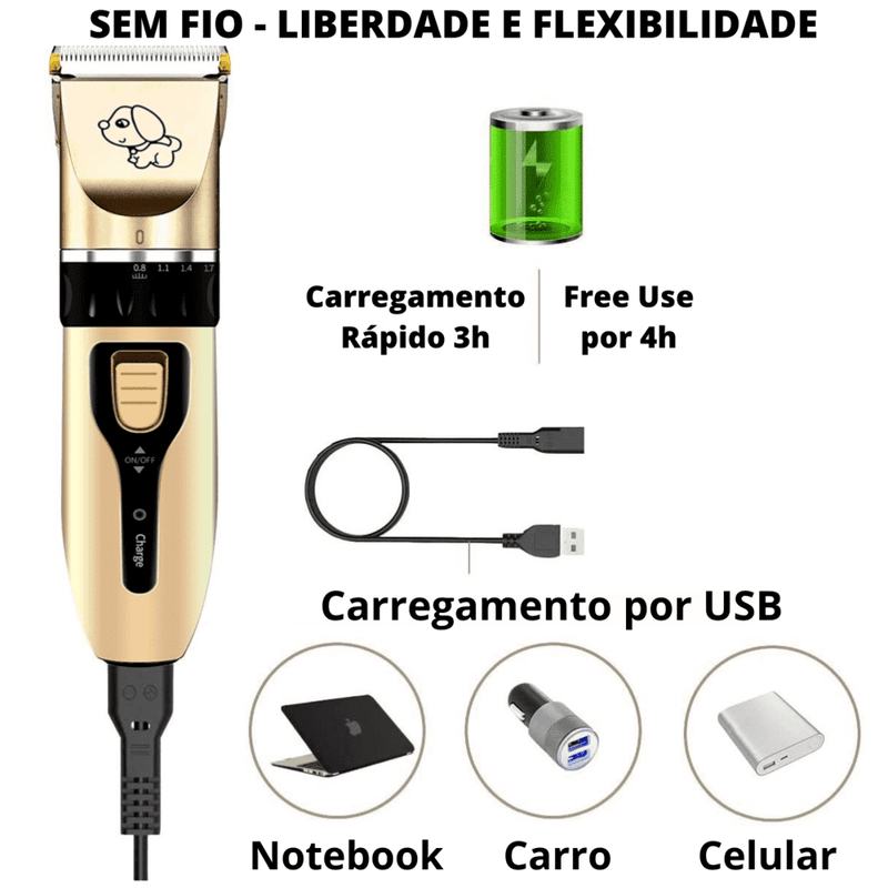 Máquina de Tosar Pet Furry™ + Guia de Tosa em casa para Iniciante