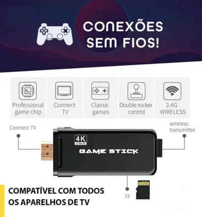 GameStick 4K Retrô 10000 Jogos